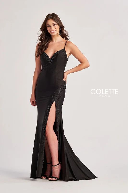 Fantastic Offers Colette by Daphne CL8485 Long Ruched Slit Formal Evening Prom Dress Fantastic Offers Colette by Daphne CL8485 Long Ruched Slit Formal Evening Prom Dress