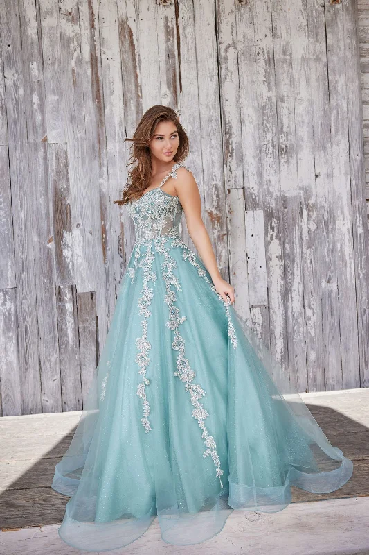 Crazy Deals Colette CL5165 Glitter Prom Long Applique Formal Dress