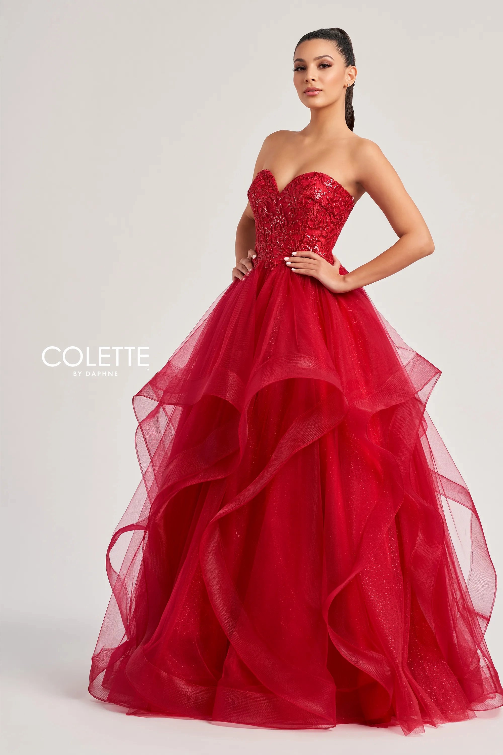 Bonus Savings Colette by Daphne CL8290 Long Glitter Ball Gown Formal Prom Dress