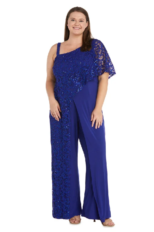 Limited Availability R&M Richards 3556W Long Plus Size Sequin Formal Jumpsuit