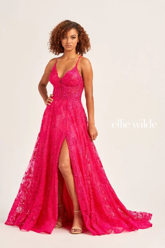 Sale Event Ellie Wilde EW35103 Long Formal Glitter Evening Prom Dress