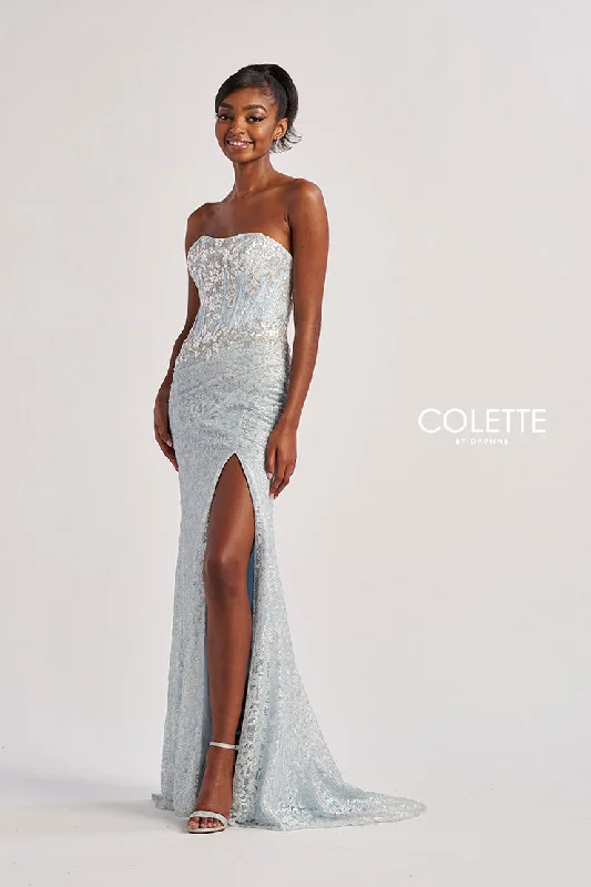 Seasonal Sale Colette by Daphne CL8595 Mermaid Long Formal Metallic Lace Prom Dress Seasonal Sale Colette by Daphne CL8595 Mermaid Long Formal Metallic Lace Prom Dress