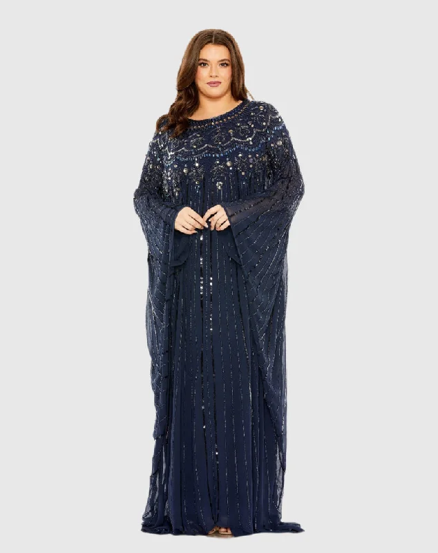 Weekend Flash Sale Mac Duggal 93875 Long Sleeve Formal Plus Size Dress