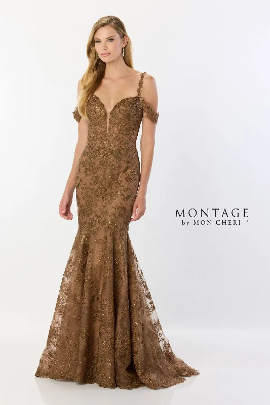 New Markdowns Montage M2232 Long Lace Sequin Mermaid Evening Formal Dress