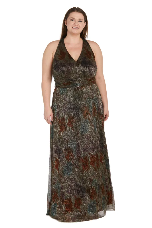 Epic Deals R&M Richards 1539W Long Formal Metallic Plus Size Dress