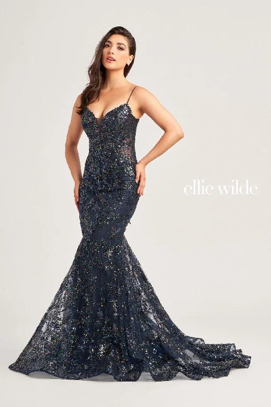 Big Discounts Ellie Wilde EW35013 Prom Fitted Formal Glitter Long Gown