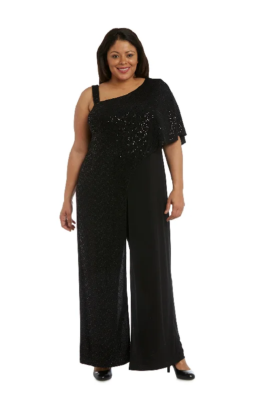 Final Markdown R&M Richards 3096W Long Sequined Overlay Jumpsuit