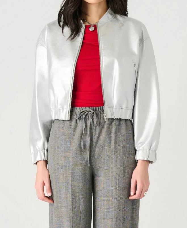 Bargain Bin Meteorite Bomber Jacket In Silver