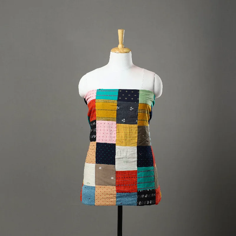 Overstock Multicolor - Patchwork Cotton Jacquard Kurta Material (3.2m) 16