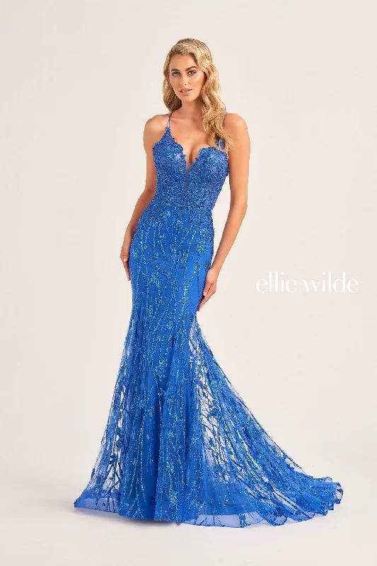 Steals and Deals Ellie Wilde EW35104 Prom Long Fitted Sequin Formal Dress