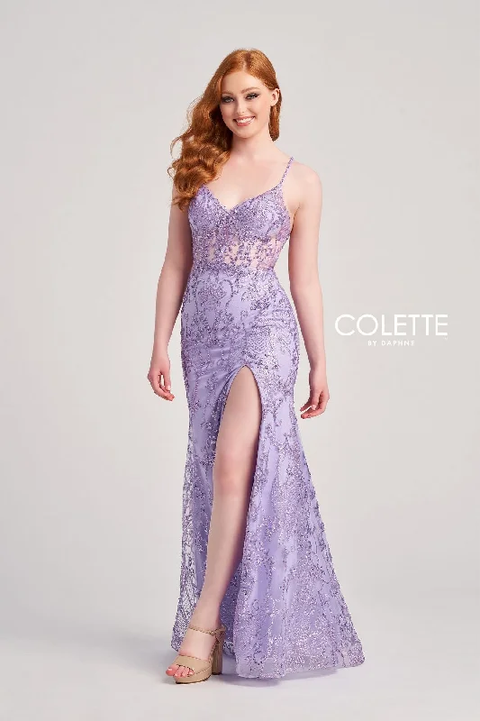 Quick Sale Colette CL5203 Fitted Long Formal Sequin Glitter Prom Dress