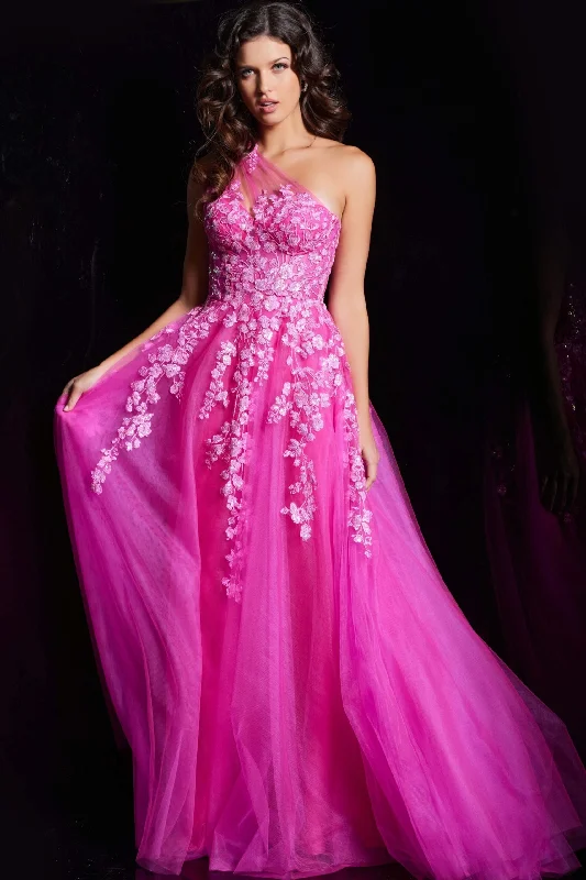 Don't Wait Jovani 39318 Floral A Line Long Formal Beaded Evening Prom Dress