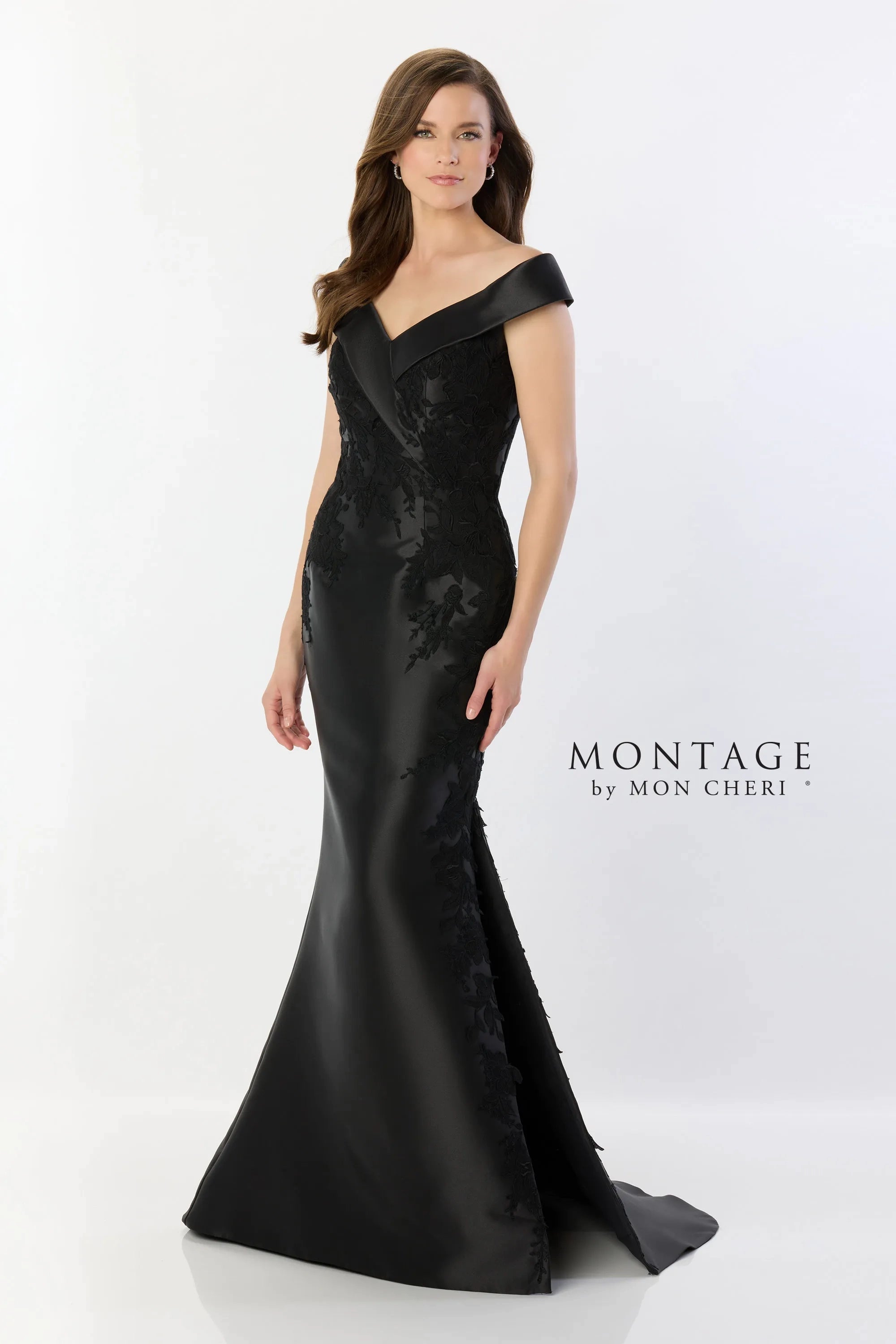 Price Drop Alert Montage M2243 Lace Applique Long Removable Sleeve Formal Dress
