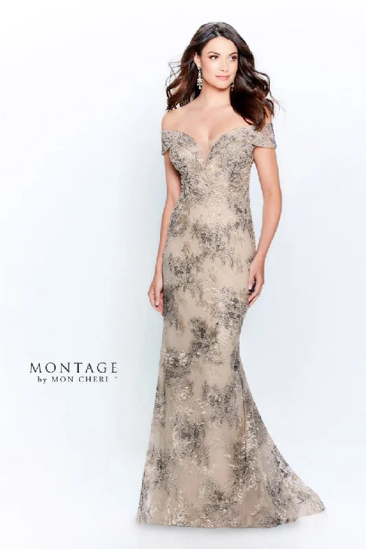 Deal Zone Montage 120923 Beaded Lace Long Formal Evening Dress