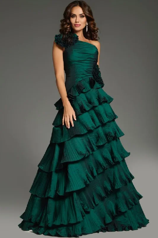 Instant Discount Jovani 37065 Ruffle Long with Floral Formal Evening Dress