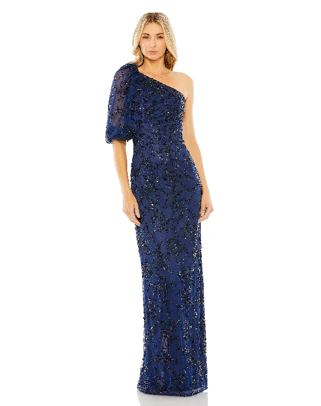 Don't Wait Mac Duggal 5912 Long Formal Floral Beaded Evening Dress