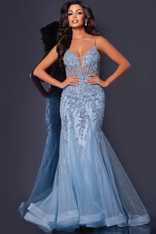 Best Bargains Jovani 43845 Long Mermaid Strapless Formal Floral Prom Dress