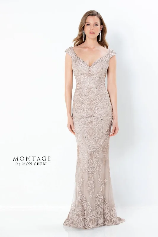 Today’s Deal Montage 220934 Fitted Long Beaded Evening Formal Dress