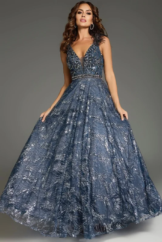 Price Buster Jovani 37551 Long A Line Formal Beaded Evening Prom Dress