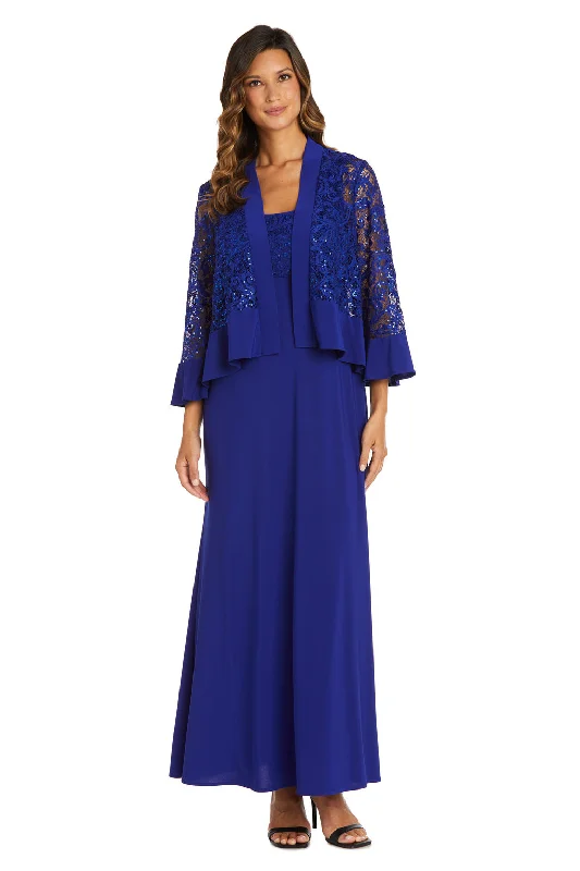 Savings Bonanza R&M Richards 2717 Long Ruffle Sequin Jacket Mother of the Bride Dress