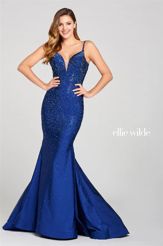 Hurry In Ellie Wilde EW120012 Beaded Long Formal Fitted Prom Gown