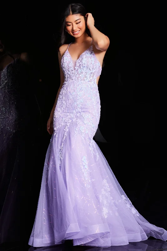Quick Sale Jovani 37487 Formal Long Mermaid Sequin Lace Prom Dress