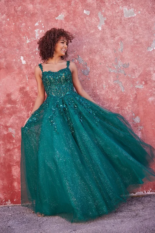 Doorbuster Deal Ellie Wilde EW35123 Prom Long Glitter Ball Gown