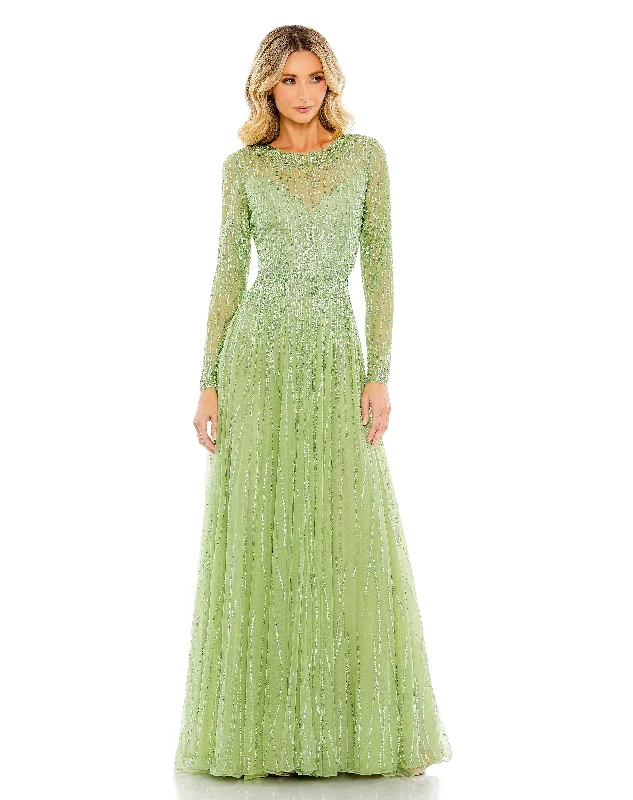 New Deals Mac Duggal 5636 Long Sequin A Line Formal Evening Gown