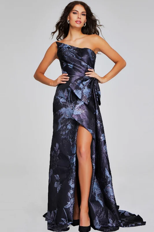 Online Only Jovani 40308 Long Formal Floral Print Mermaid Evening Prom Dress