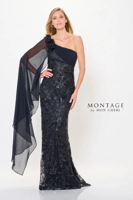 Price Rollback Montage M920 Long Formal Cape Sleeve Evening Dress