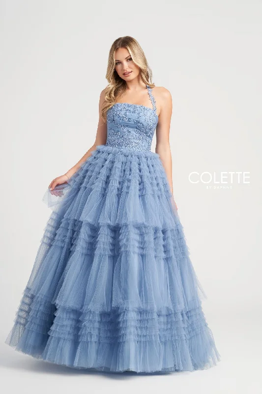 Buy Now Colette CL5163 Layered Prom Long Halter Formal Ball Gown