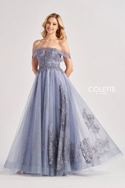 Limited Edition Colette by Daphne CL8640 Glitter Long Formal A Line Prom Dress