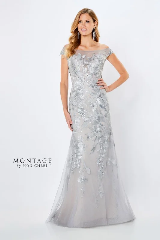 Flash Deals Montage 221968 Floral Long Beaded Evening Formal Dress