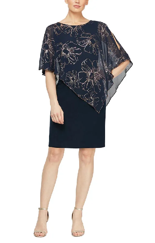 Super Savings SL Fashions 9279146 Petite Jersey Floral Short Dress