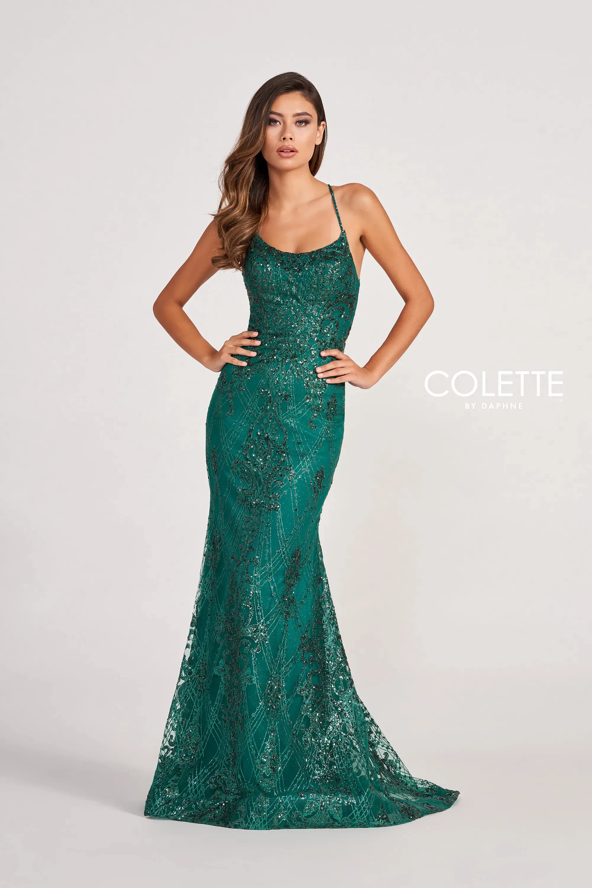 Discount Mania Colette CL2031 Prom Long Glitter Formal Dress