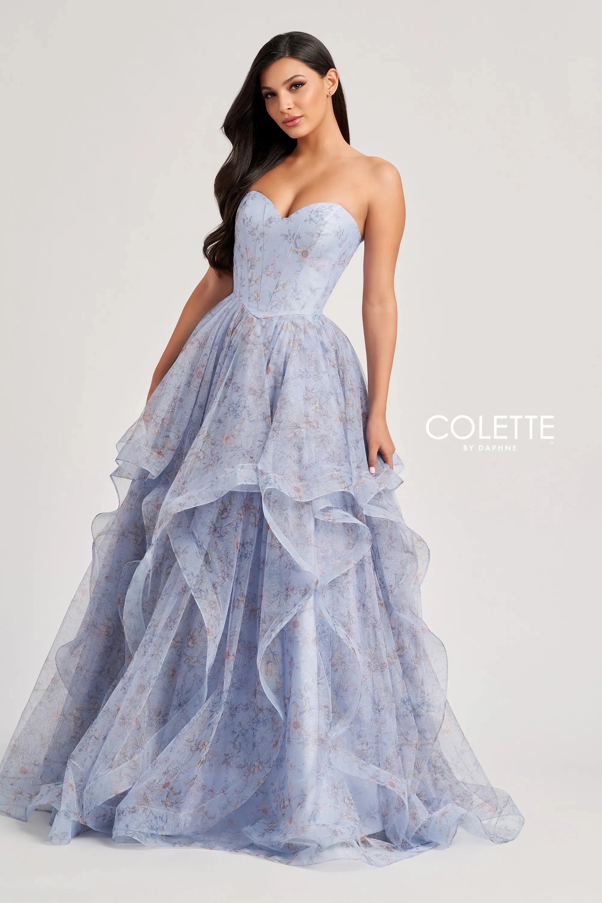 Savings Galore Colette by Daphne CL8180 Long Glitter Ball Gown Formal Printed Prom Dress Savings Galore Colette by Daphne CL8180 Long Glitter Ball Gown Formal Printed Prom Dress