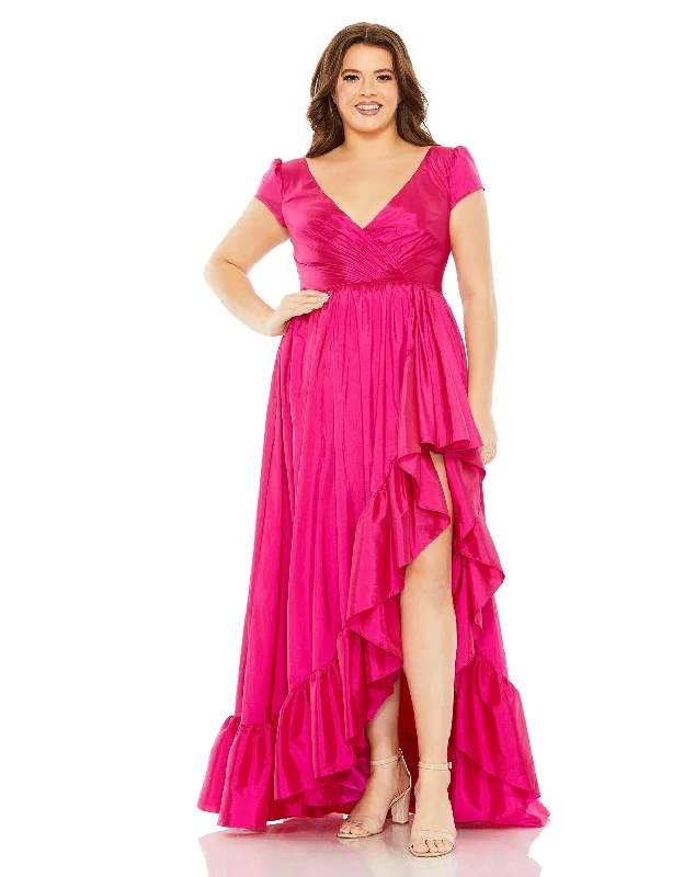 Mega Sale Mac Duggal 68525 Ruffle High Low Plus Size Dress