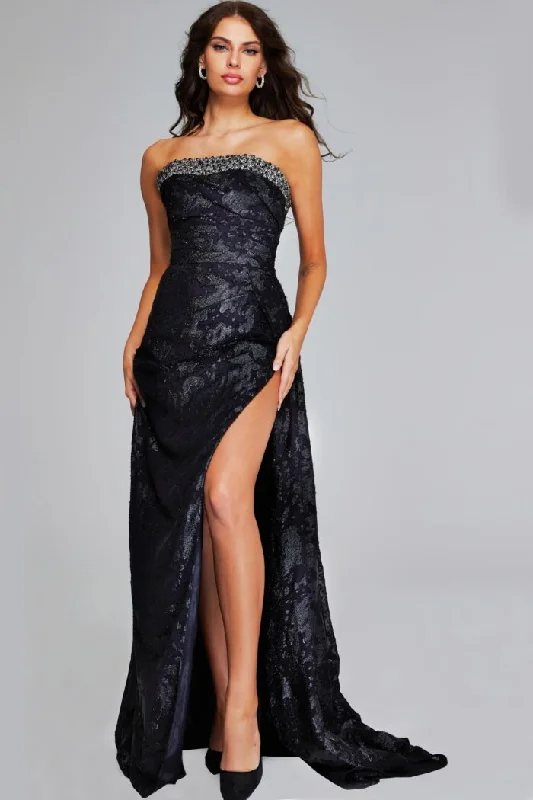 Discount Deals Jovani 23892 Long Pleated Beaded High Slit Formal Dress