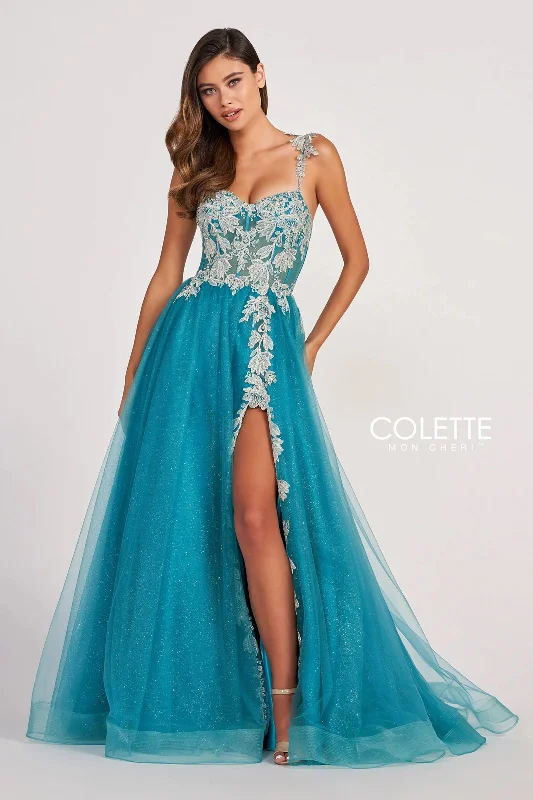 Reduced Prices Colette CL2020 Glitter Prom Applique Long Formal Ball Gown