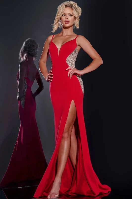 Early Bird Discount Jovani 42002 Beaded Long Formal Fitted Evening Prom Dress