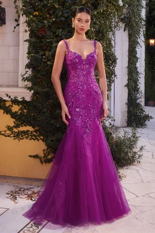 Final Clearance Andrea & Leo A1231 Long Formal Applique Mermaid Prom Dress