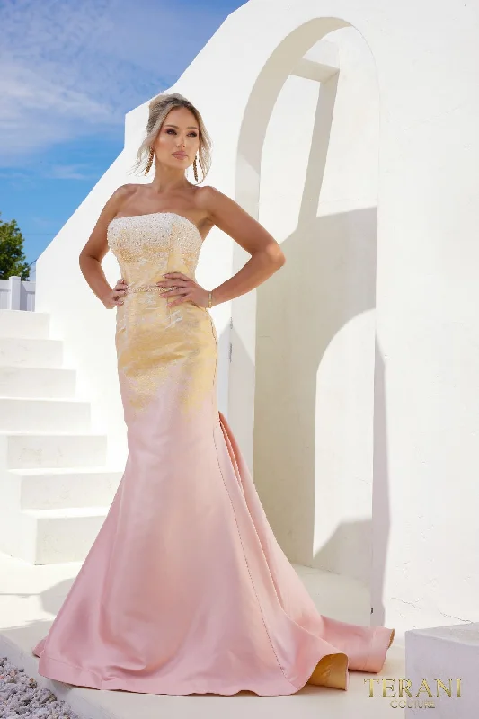 Great Deals Terani Couture 241E2499 Long Trumpet Formal Evening Dress