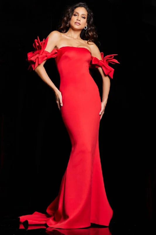 Now or Never Jovani 36997 Fitted Long Ruffle Sleeve Formal Dress