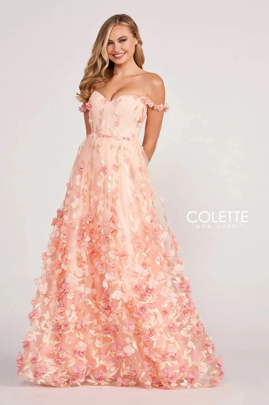 Super Deal Colette CL2057 Prom Long Formal Flower Dress