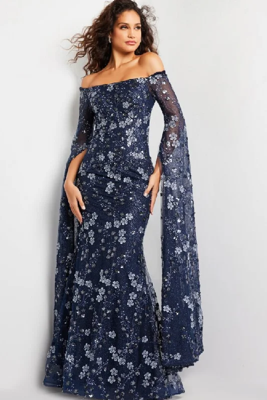 Final Markdown Jovani 26330 Long Floral Formal Printed Sequin Evening Dress