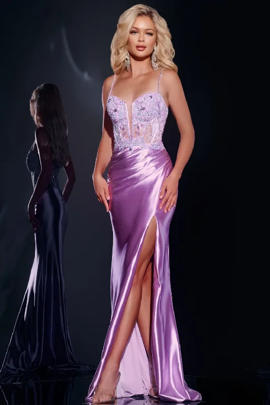 Special Savings Jovani 43569 Beaded Long Lace Details Formal Prom Dress
