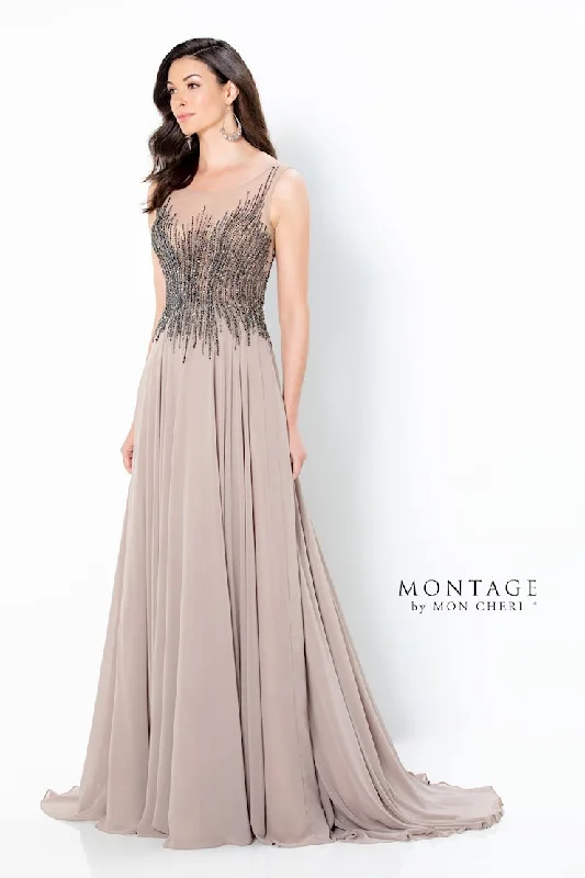 Special Price Montage 220939 Long Beaded Bodice Formal Evening Dress