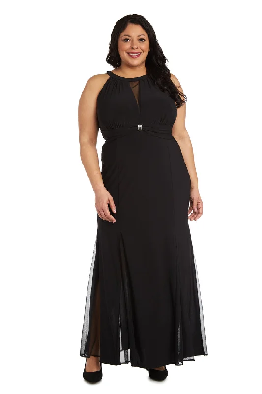 Limited Time Offer Nightway 22023W Long Halter Formal Plus Size Evening Dress