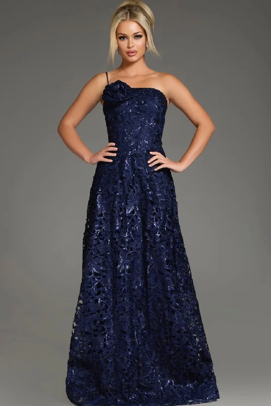 Deal Frenzy Jovani 39224 A Line Formal Long Floral Lace Evening Prom Dress