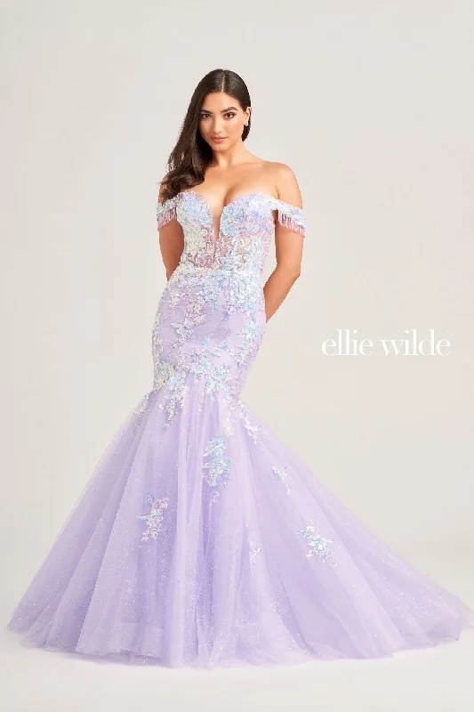 Friends and Family Sale Ellie Wilde EW35219 Long Mermaid Glitter Evening Prom Gown